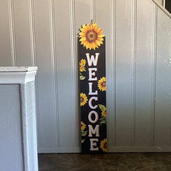 NWT- 48” Vertical Wooden Sunflower 🌻 Glittered WELCOME Fall Decor Sign - Picture 9 of 17